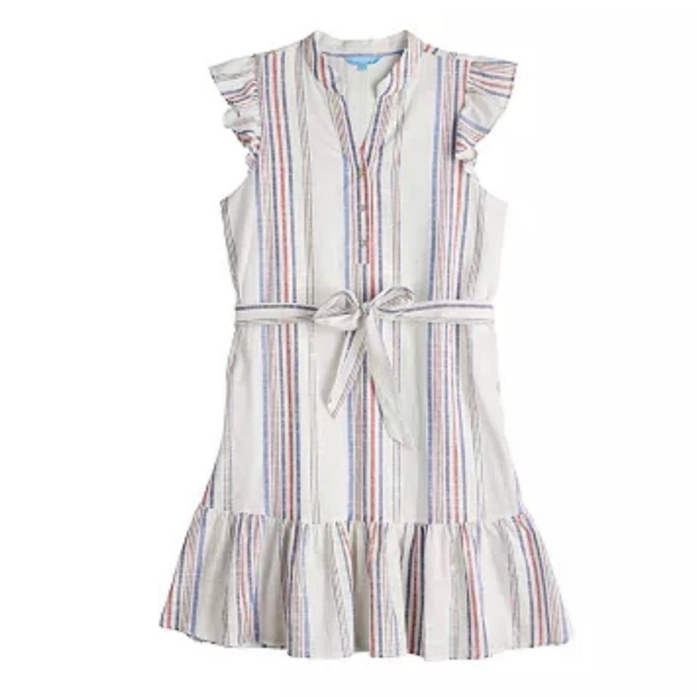 Sz XS Draper James RSVP Multicolor Striped Women’s Spring Dress 99% Cotton